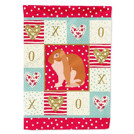 Carolines Treasures 28 x 0.01 x 40 in. English Lop Rabbit Love Flag Canvas House Size CK5389CHF